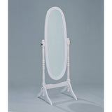 Oval Cheval Floor Mirror in White Finish