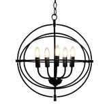 5 Light Brass Rustic Industrial Rotating Metal Chandelier