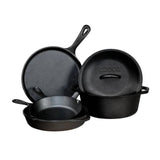 5-Piece, Cast Iron, Cookware Set, Dutch Oven, Griddle, Skillets, Made in USA