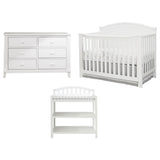 3 Piece Crib Changing Station 6 Drawer Dresser Nursery Furniture Set White