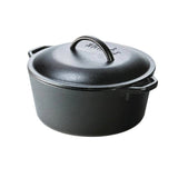 5-Quart, Black, Cast Iron, Dutch Oven, Lid, Oven, Stove, Grill, Campfire