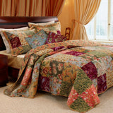 King 100% Cotton Floral Paisley Quilt Set w/ 2 Shams & 2 Pillows