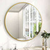 Round, 24-inch, Circular, Bathroom, Wall Mirror, Gold Frame