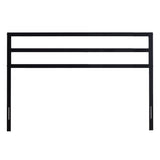 King size Modern Slatted Headboard in Matte Black Metal Finish