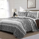 Full/Queen, Animal Print, Black, White, Thin/Light, Reversible, Quilt Sett