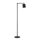 60-inch, Industrial, Modern, Black Metal, Floor Lamp, Gold Accents