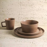 16-Piece, Stoneware, Dinnerware Set, Matte Brown, Service for 4