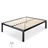 Full size 18 Inch Easy Assemble Metal Platform Bed Frame Wooden Slats