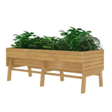 Outdoor, Modern, Natural, Cedar Wood, Raised, Garden Bed, Planter, 70-inch x 31-inch