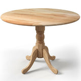 40-inch, Round, Solid Wood, Farmhouse, Kitchen, Dining Table, Natural, Wooden Finish