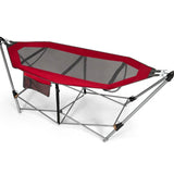 Red, Portable, Camping, Foldable, Hammock, Stand, Carry Case