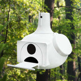 Round, White, Plastic Birdhouse, Purple, Martins, Tree Swallows, Bluebirds