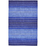 8' x 11' Striped Hand-Tufted Wool/Cotton Blue Area Rug