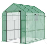 7 ft x 4.7 ft, Oudoor Greenhouse, Steel Frame, Green, PE Cover