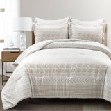 Full/Queen, Scandinavian, 5 Piece, Lightweight, Comforter, Set, Beige