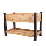 2-Ft x 4-Ft, Cedar Wood, Raised, Garden Bed, Planter Bed, Black, Vinyl Legs