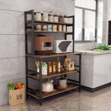 Industrial, Modern, Kitchen, Bakers Rack, Brown, Woodgrain, Sturdy, Metal Frame