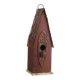 Outdoor Garden, Rustic Brown, Solid Wood, Iron, Bird House