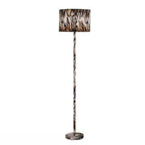 Animal Print, Floor Lamp, Tiger Stripe, Faux Suede, Drum Shade