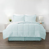 Twin Size Microfiber 6-Piece Reversible Bed-in-a-Bag Comforter Set in Aqua Blue