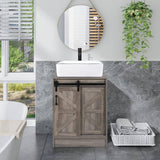 Modern, Farmhouse, Bathroom Vanity, Rustic, Wood Finish, Brown, Glass Sink