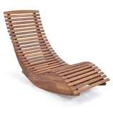 Wide, Slatted, Acacia, High, Back, Rocking, Chair